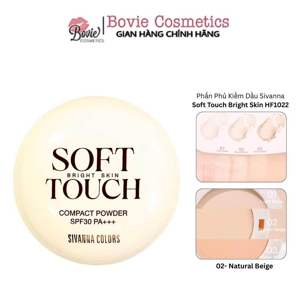 Phấn Phủ Sivanna Colors Soft Touch Bright Skin Compact Powder SPF30 PA+++ HF1022