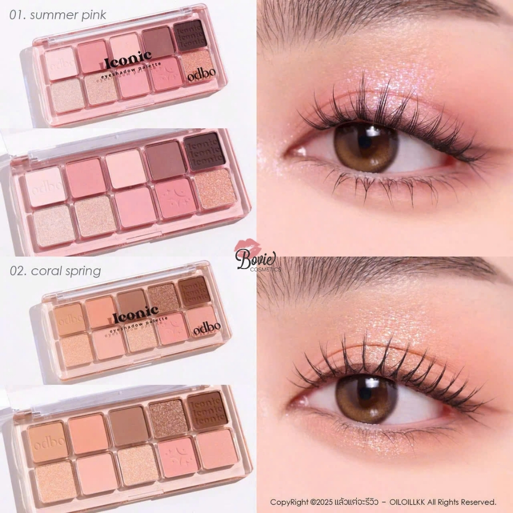 Bảng Mắt Odbo Iconic Eyeshadow Palette 10 Ô Chất Phấn Mềm Mịn, Bám Màu Tốt, Lâu Trôi OD2029