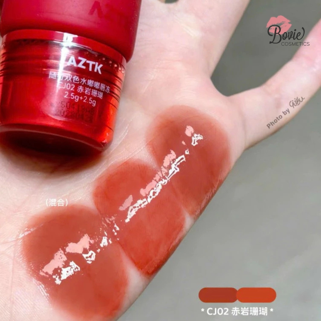 Son Bóng AZTK Carry Me Duo-Color Glow Lasting Lip Jello 2.5g + 2.5g (Kèm quà)