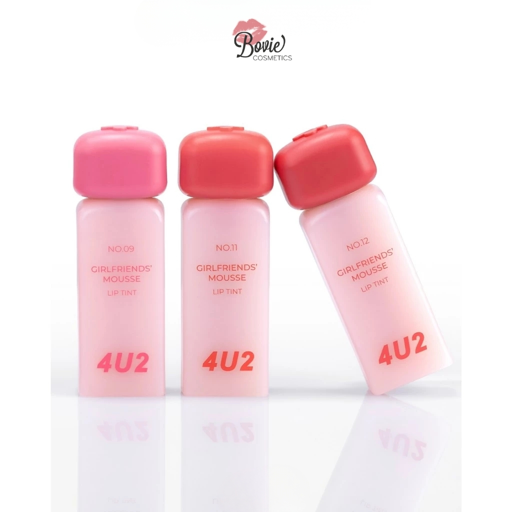 Son Tint Lì Thuần Chay, Mềm Mịn, Lâu Trôi 4U2 Girlfriends' Mousse Lip Tint 3g
