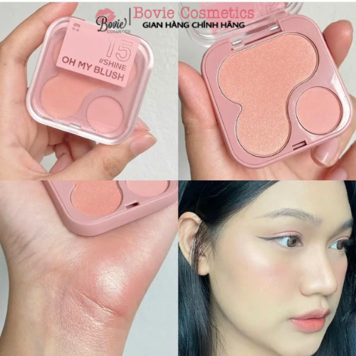 Phấn má hồng 2P Original Oh My Blush nhiều màu sắc 2in1