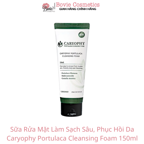 Sữa Rửa Mặt Làm Sạch Sâu, Phục Hồi Da Caryophy Portulaca Cleansing Foam 150ml