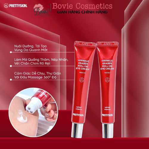 Kem Mắt Prettyskin Wrinkle Eraser Roll on Eye Cream Retinol