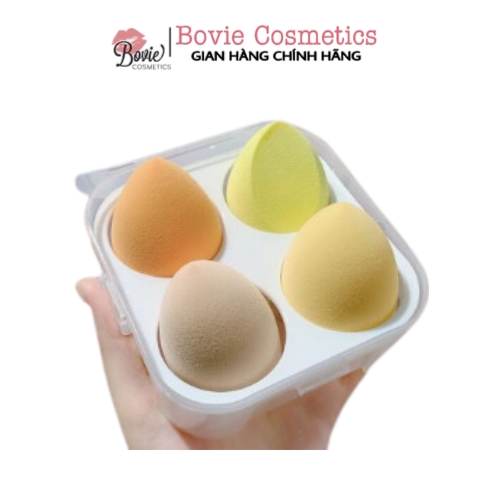 Set 4 Bông Mút Hình Giọt Nước Tán Kem Nền Trang Điểm Màu Ngẫu Nhiên