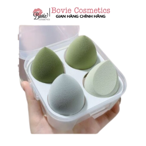 Set 4 Bông Mút Hình Giọt Nước Tán Kem Nền Trang Điểm Màu Ngẫu Nhiên