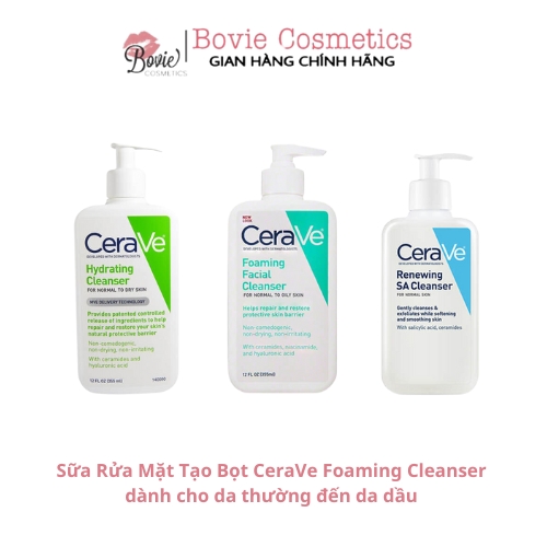 Sữa Rửa Mặt Tạo Bọt CeraVe Foaming Cleanser dành cho da thường đến da dầu