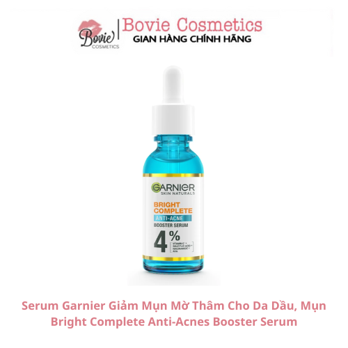 Serum Garnier Giảm Mụn Mờ Thâm Cho Da Dầu, Mụn Bright Complete Anti-Acnes Booster Serum