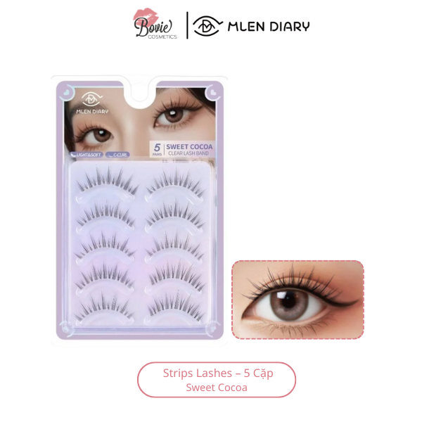 Lông Mi Giả Mlen Diary Gân Trong Suốt 5 Cặp