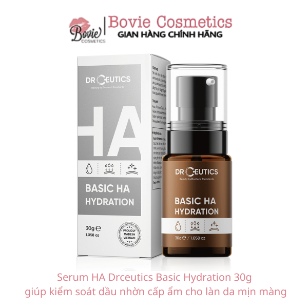 Serum HA Drceutics Basic Hydration  giúp kiểm soát dầu nhờn cấp ẩm cho làn da mịn màng