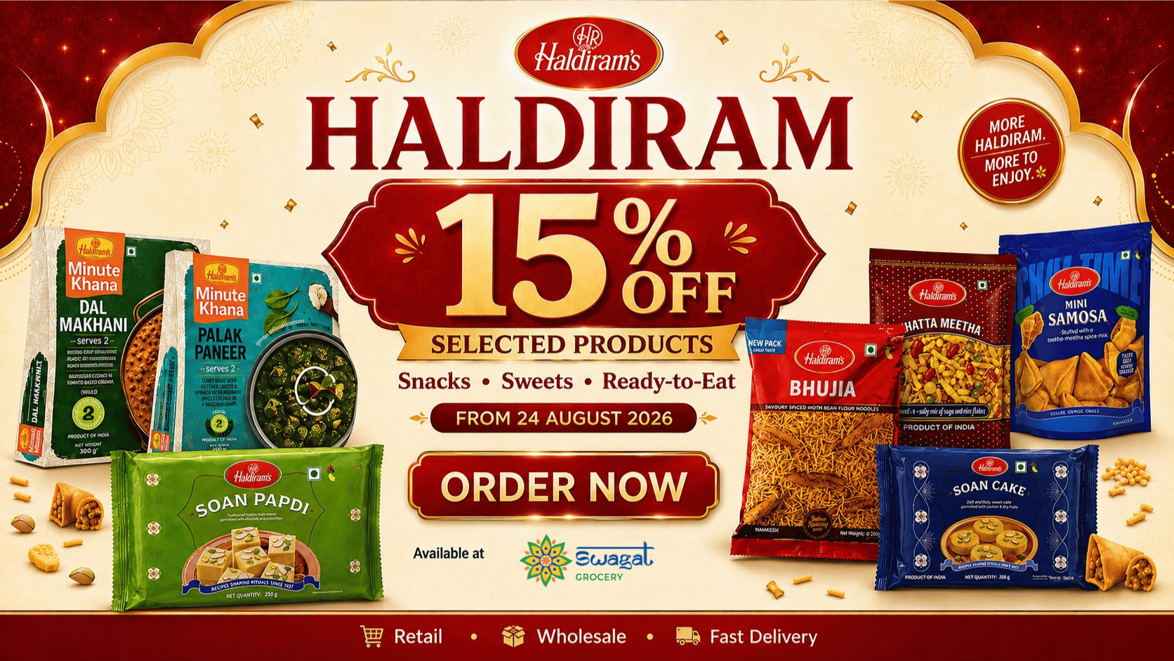 RAKHI SPECIAL – 15% OFF HALDIRAM