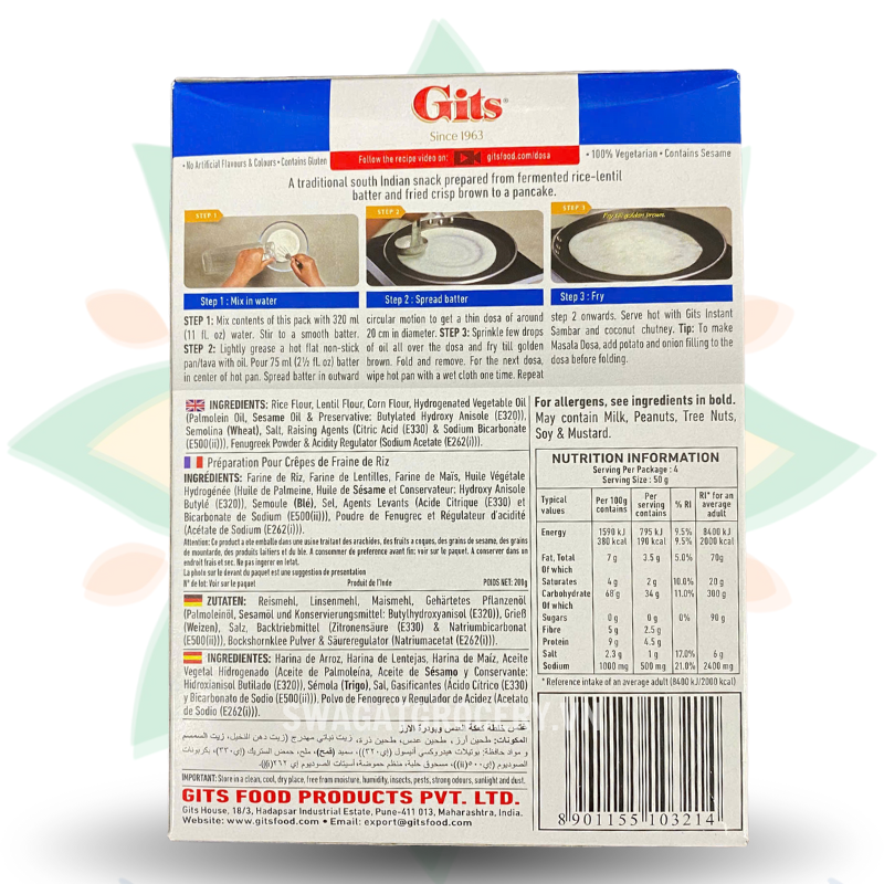 Bột làm bánh GITS DOSA INSTANT MIX 200GR