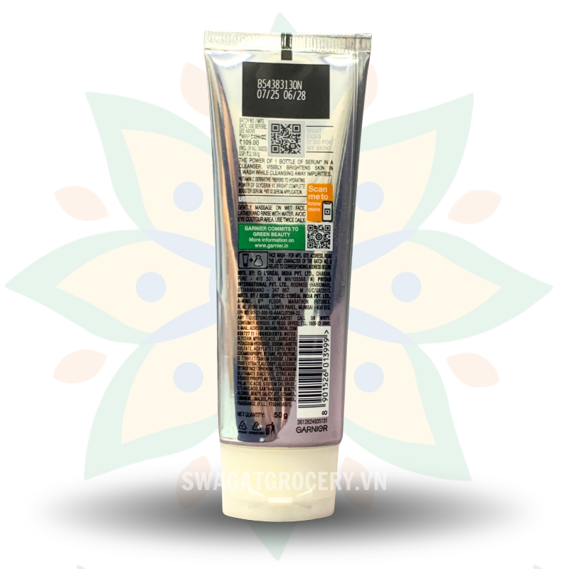 Sữa Rửa Mặt Tinh Chất Vitamin C Garnier Bright Complete Serum Cleanser Vitamin C 50g