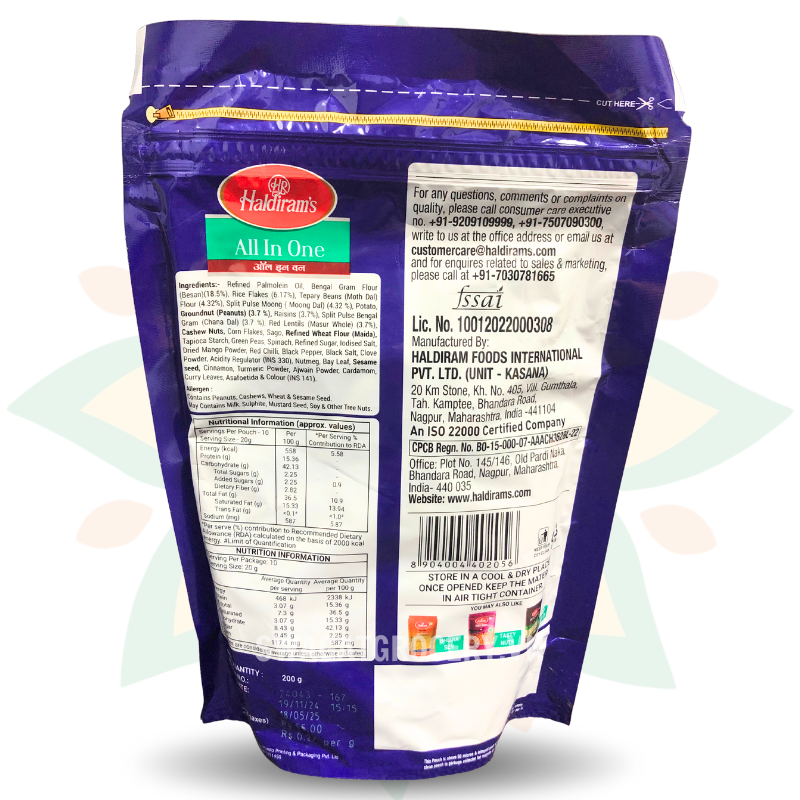 Bánh Snack HALDIRAM ALL IN ONE 200GM