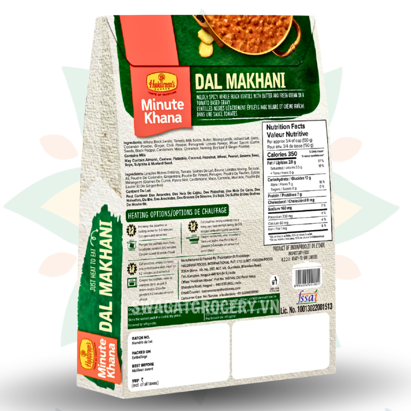 Cà ri ăn liền HALDIRAM DAL MAKHANI 300GM