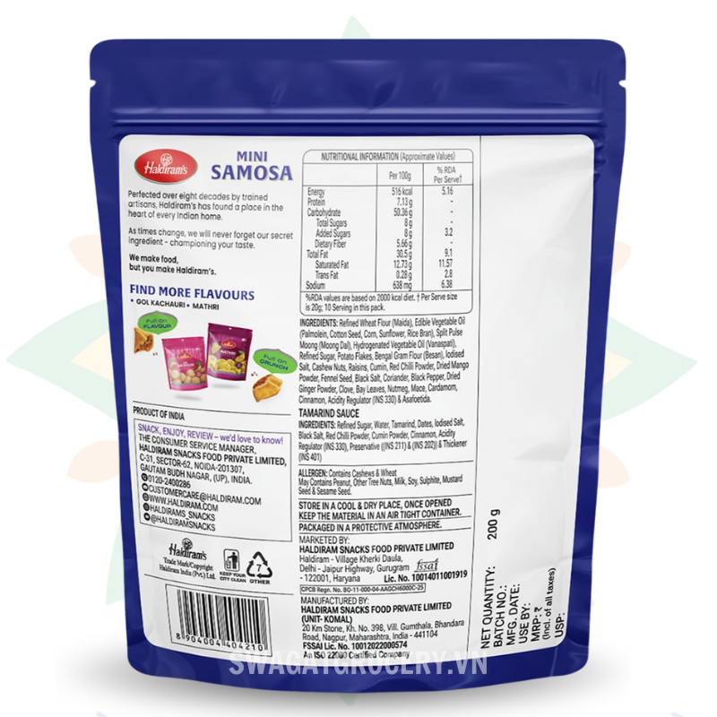 Bánh Snack HALDIRAM MINI SAMOSA 200GM