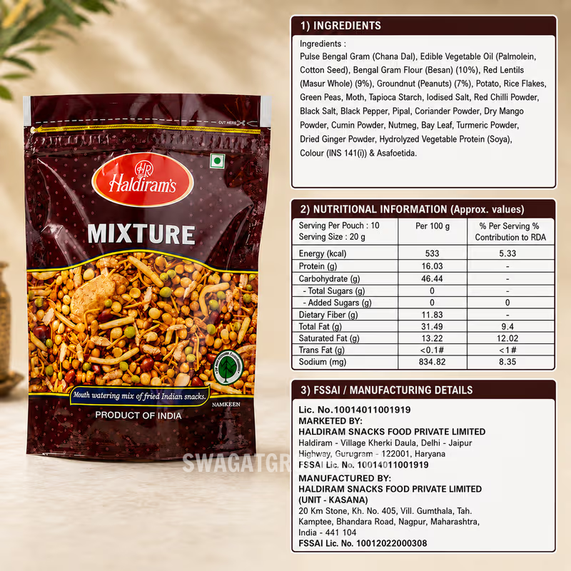 Bánh Snack HALDIRAM MIXTURE 200GM