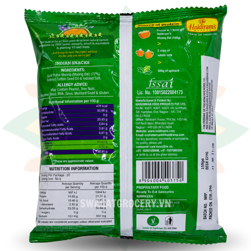 Bánh Snack HALDIRAM MOONG DAL 150GM
