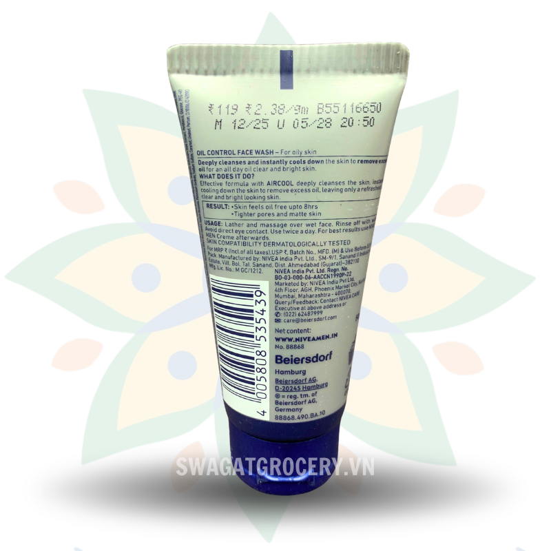 Sữa Rửa Mặt Nam Kiềm Dầu Nivea Men Oil Control Face Wash