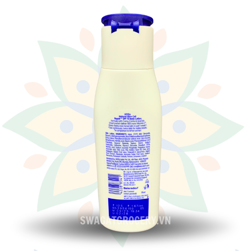 Sữa Dưỡng Thể Phục Hồi Da Nivea Natural Glow Cell Repair 75ml (5 packs)