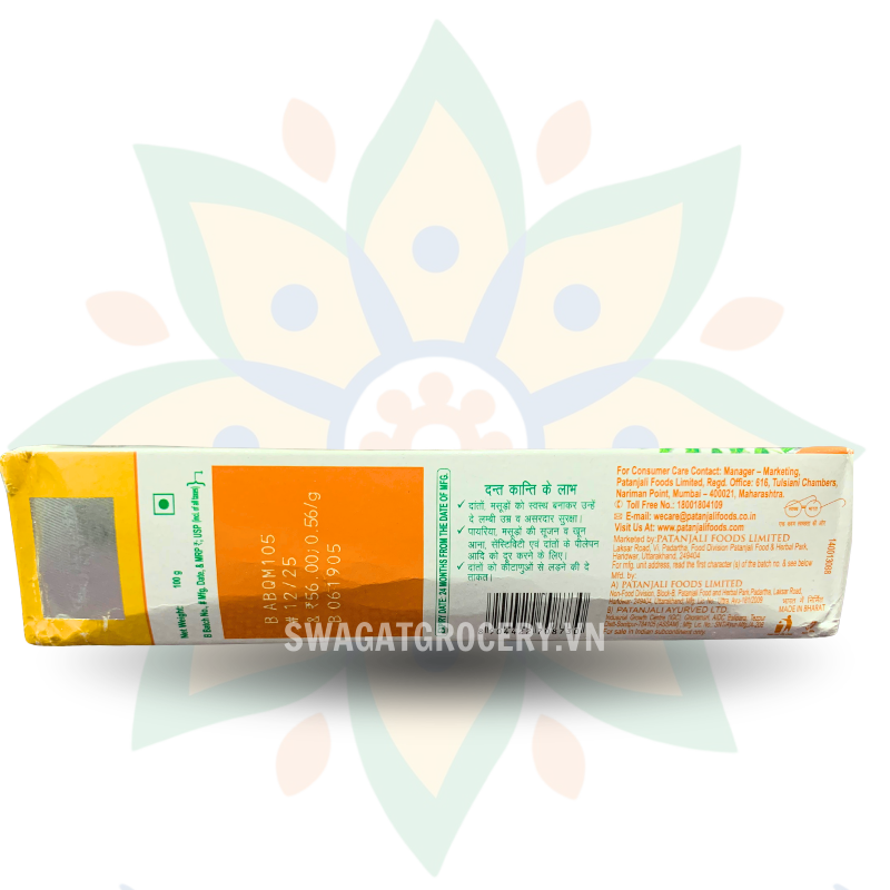 Kem Đánh Răng Thảo Dược Patanjali Dant Kanti Toothpaste 100g