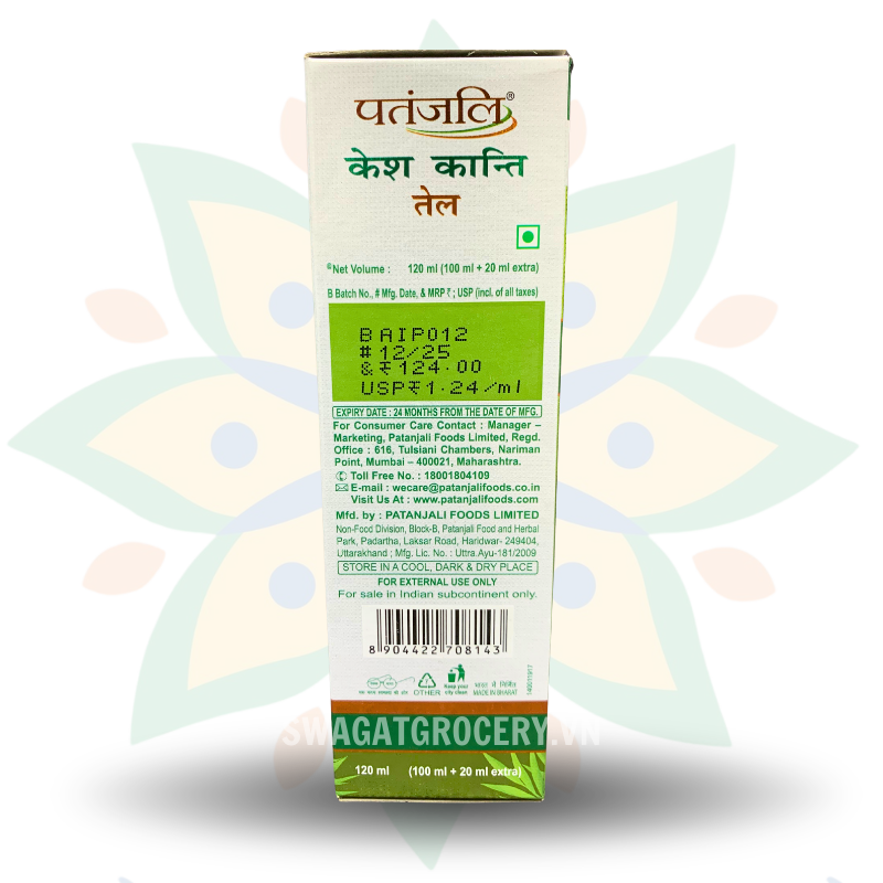 Dầu Dưỡng Tóc Patanjali Kesh Kanti Hair oil 120ml