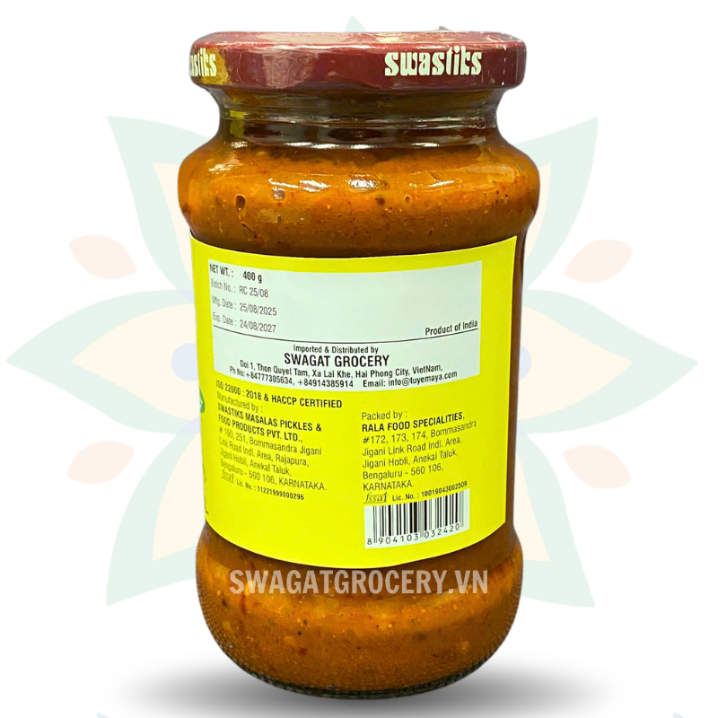 Sốt Ớt Đỏ SWASTIKS RED CHILLI PICKLE 400GR