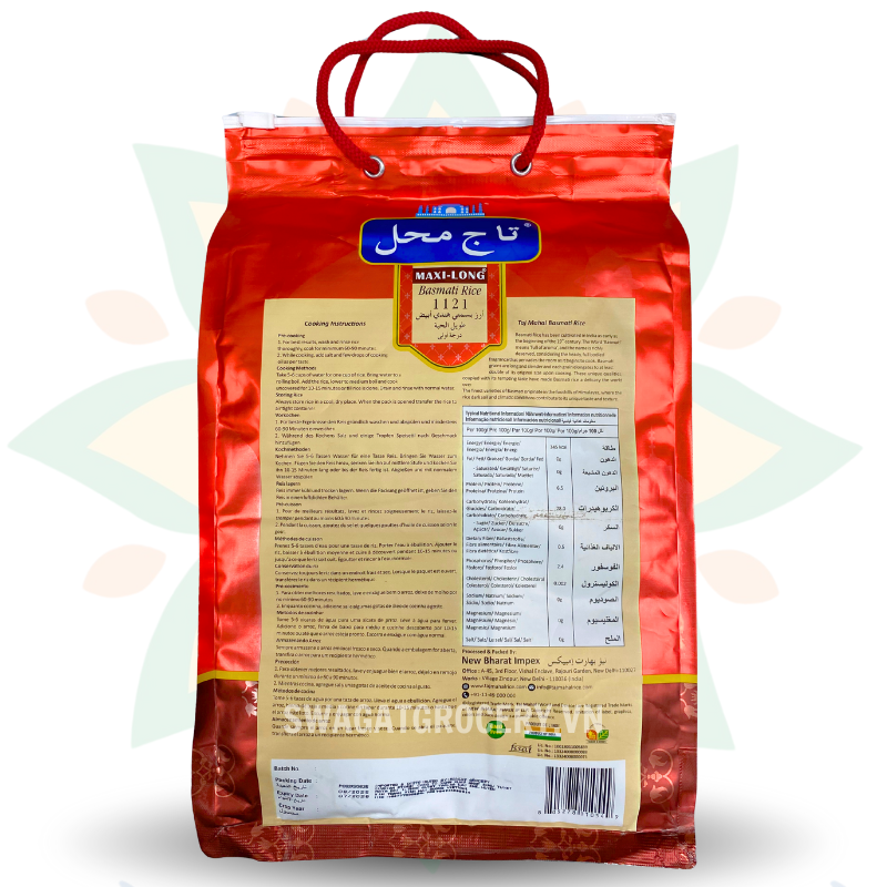 Gạo TAJ MAHAL BASMATI RICE MAXI LONG 5KG (RED)