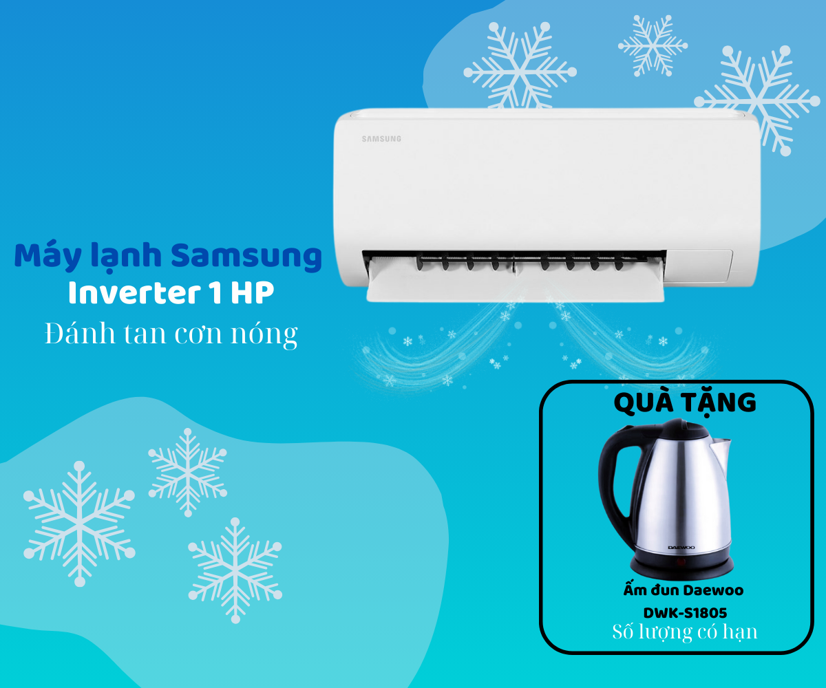 Săn Sale thả gaaa nhịp nhàng bấm nút với Máy lạnh Samsung Inverter 1 HP AR10DYHZAWKNSV .....!!!