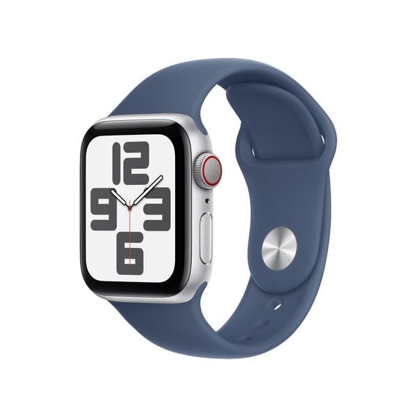 Đồng hồ Apple Watch SE 2024 GPS + Cellular 40mm Silver (Vỏ Nhôm Dây Denim Sport Band - M/L) (MXGG3SA/A)