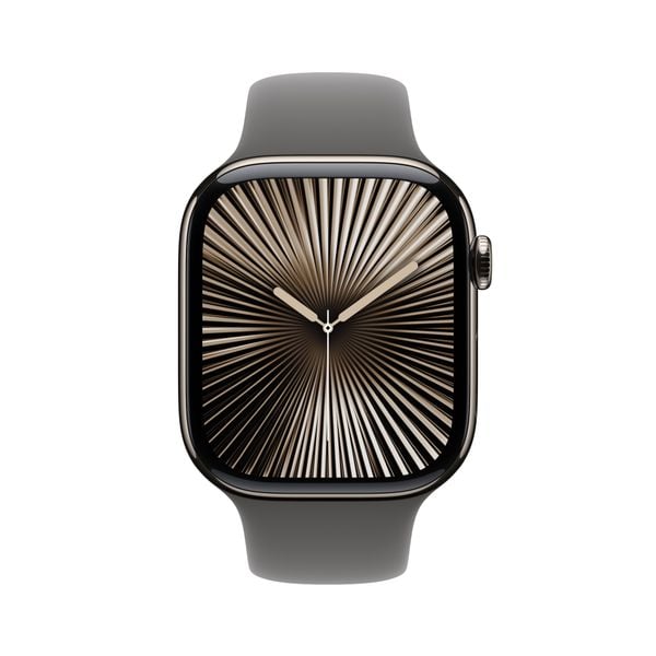 Đồng hồ Apple Watch Series 10 GPS + Cellular 46mm Natural Titanium (Vỏ Thép Dây Stone Grey Sport Band - S/M) (MWY93SA/A)