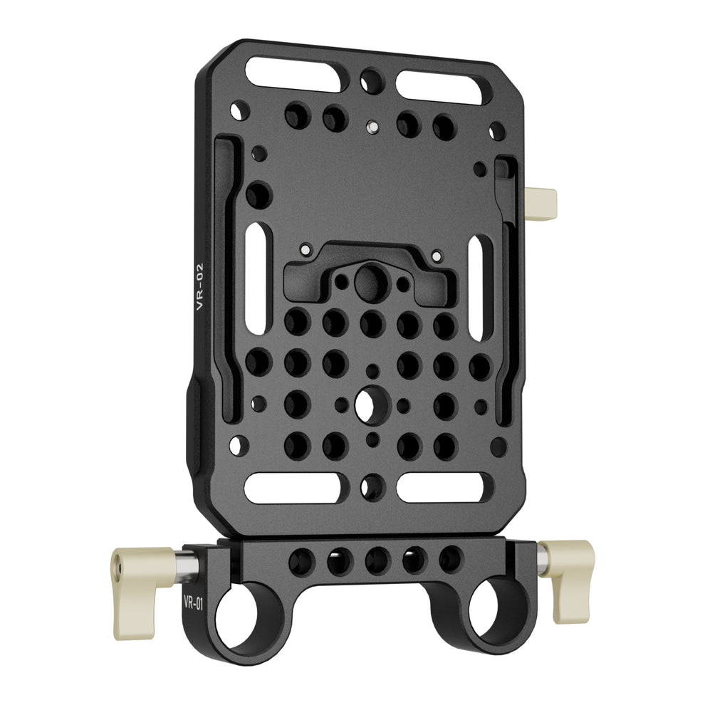 ZGCINE VR-Kit 1 V-Lock Mount Battery Plate with Dual 15mm Rod Clamp