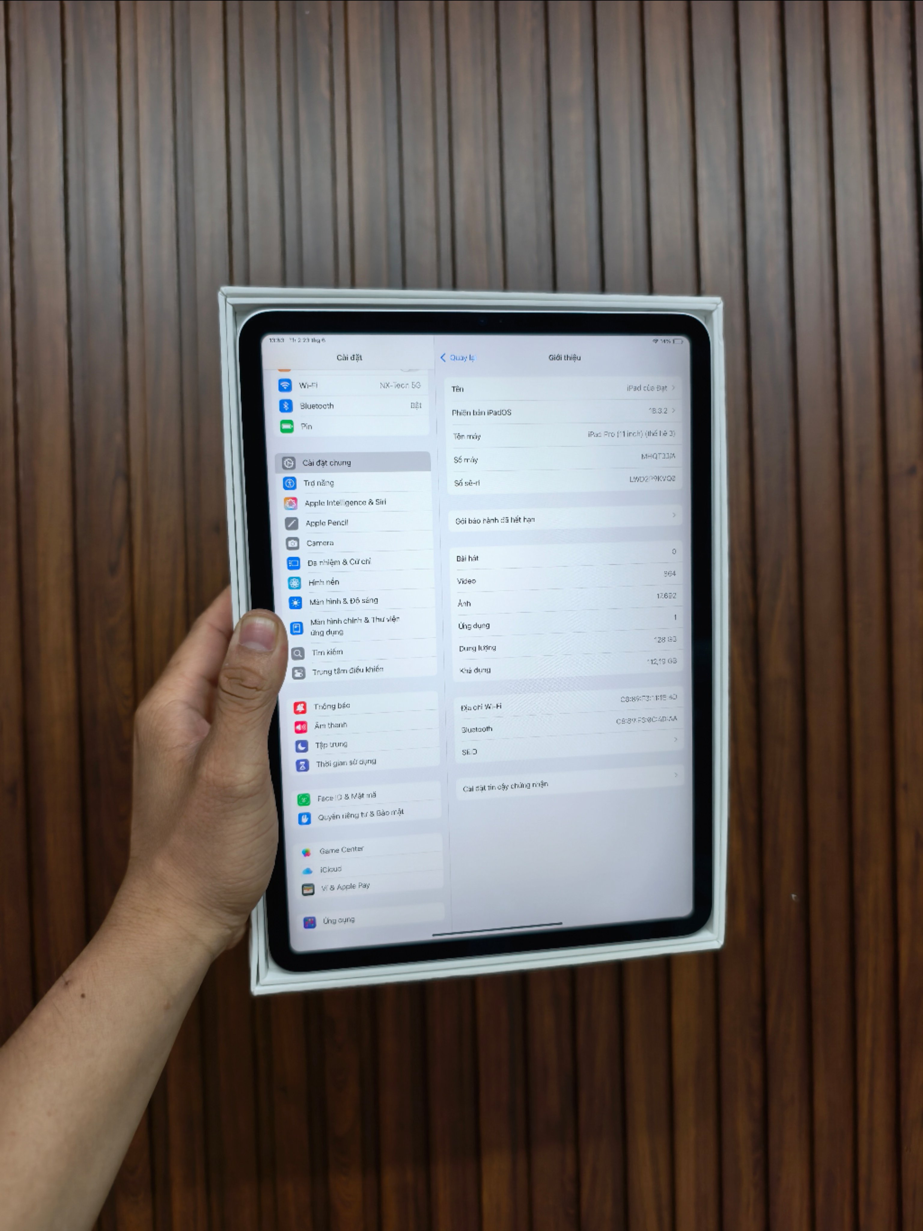 iPad Pro 11-inch chip M1 128GB wifi đẹp 99% fullbox pin 94%
