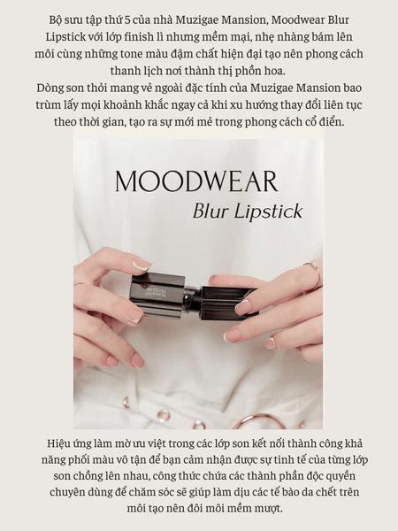 MUZIGAE MANSION Son Thỏi Mịn Mờ Moodwear Blur Lipstick 4g