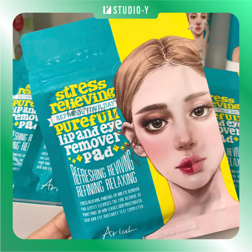 Miếng làm sạch ARIUL LIP & EYE REMOVER PAD (18g = 10 miếng)
