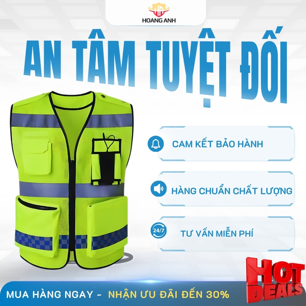 Áo phản quang cảnh sát giao thông 3 đường ngang