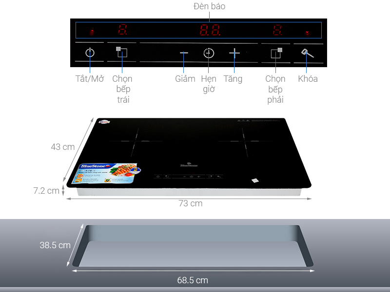 Bếp Từ Đôi BlueStone ICB-6818-4000W