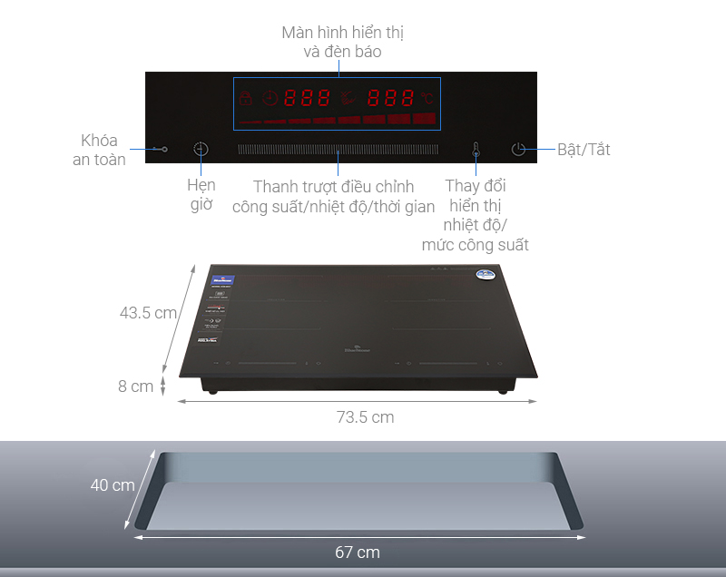 Bếp Từ Đôi BlueStone ICB-6917-3400W