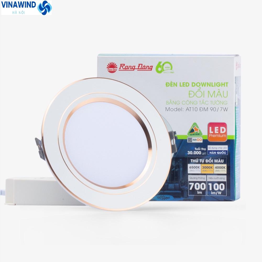 Đèn LED Downlight Âm Trần Đổi Màu 90/7W AT02