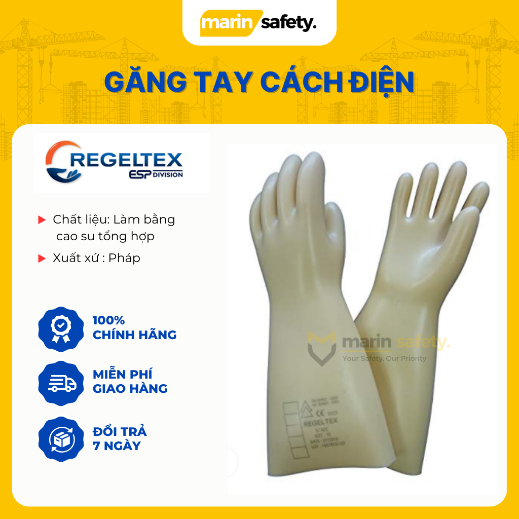 Găng tay cách điện hạ áp 500V Regeltex