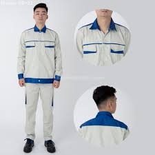 Quần áo bảo hộ lao động màu ghi xanh
