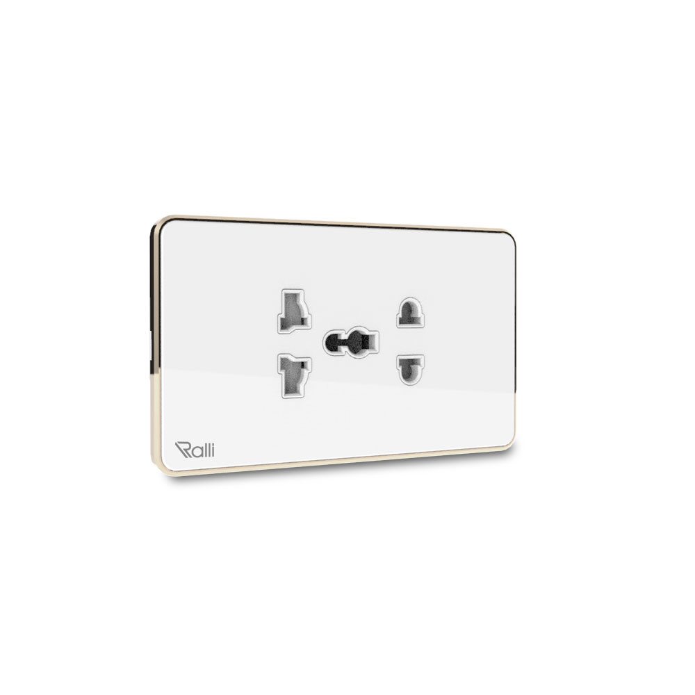 Ổ cắm âm tường OCAT05K 2C/16A (vuông, Ralli)