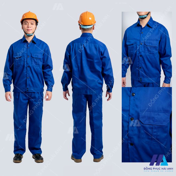 Quần áo bảo hộ lao động công nhân màu xanh