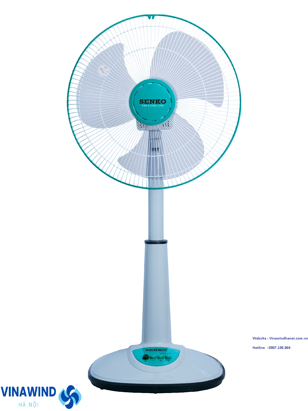 Quạt cây Senko LS-1630, sải cánh 39cm, lửng rút 97cm