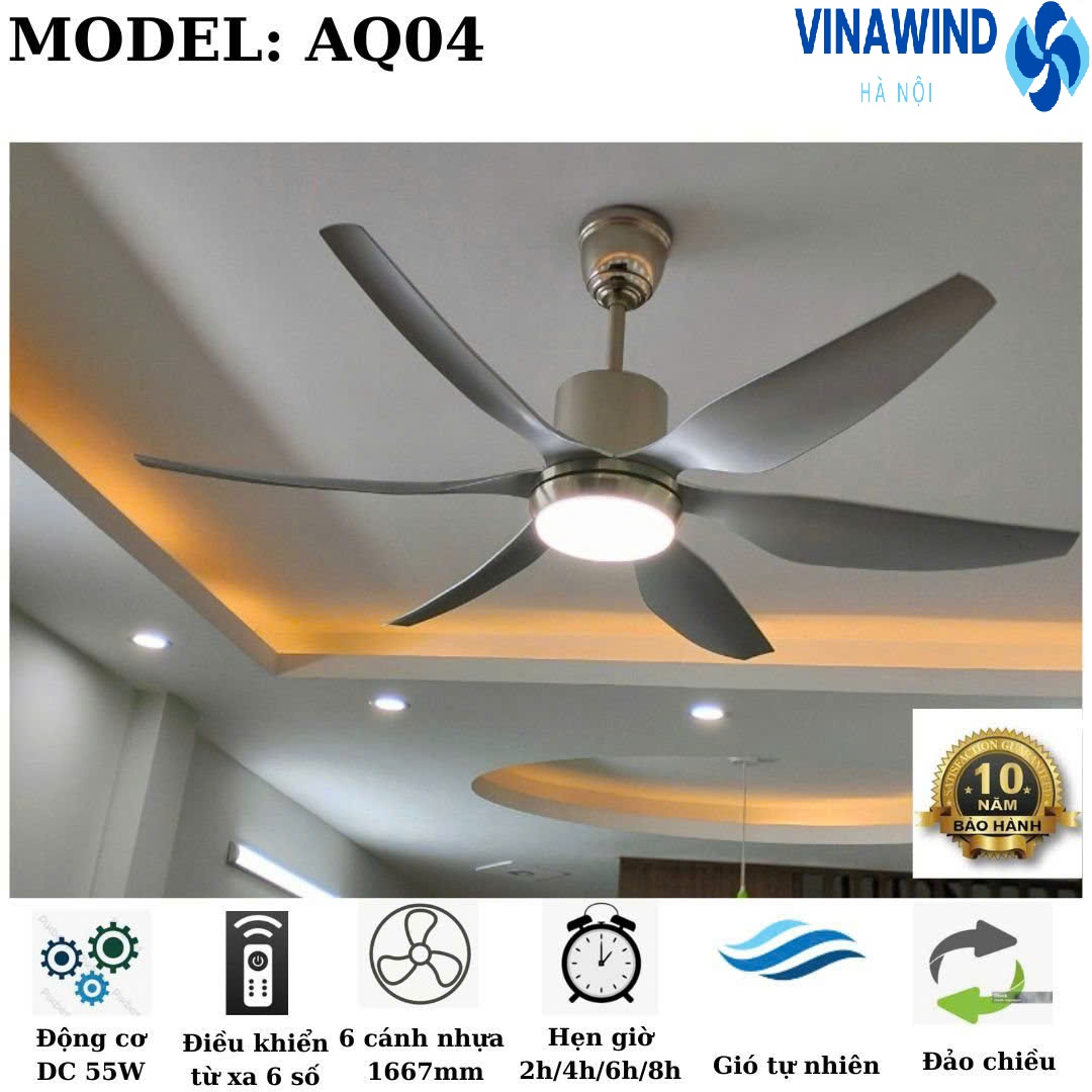 Quạt trần trang trí phòng khách có đèn AQ-04