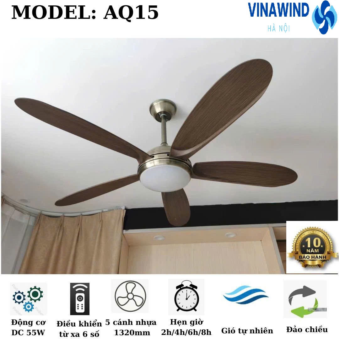 Quạt trần trang trí phòng khách có đèn AQ-15