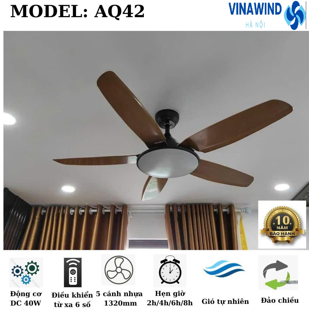 Quạt trần trang trí phòng khách có đèn AQ-42