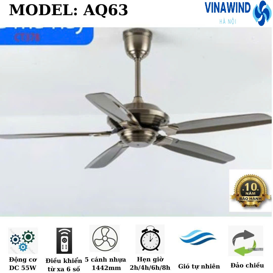 Quạt trần trang trí phòng khách có đèn AQ-63