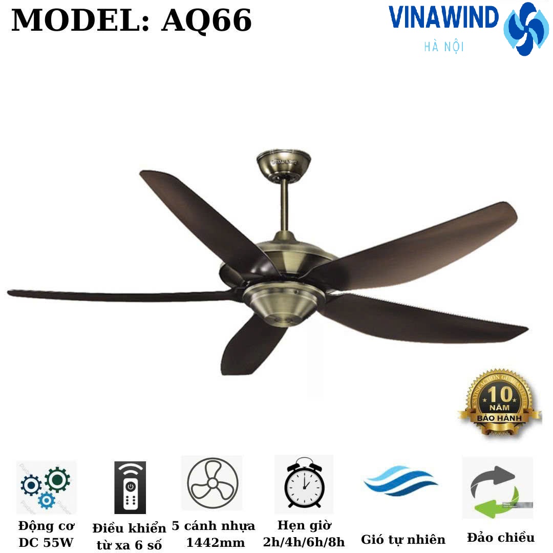 Quạt trần trang trí phòng khách có đèn AQ-66