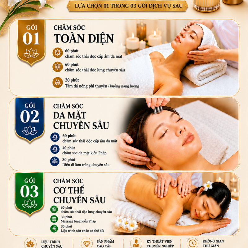 ✨COMBO 3IN1 CHĂM SÓC MASSAGE CHUYÊN SÂU✨