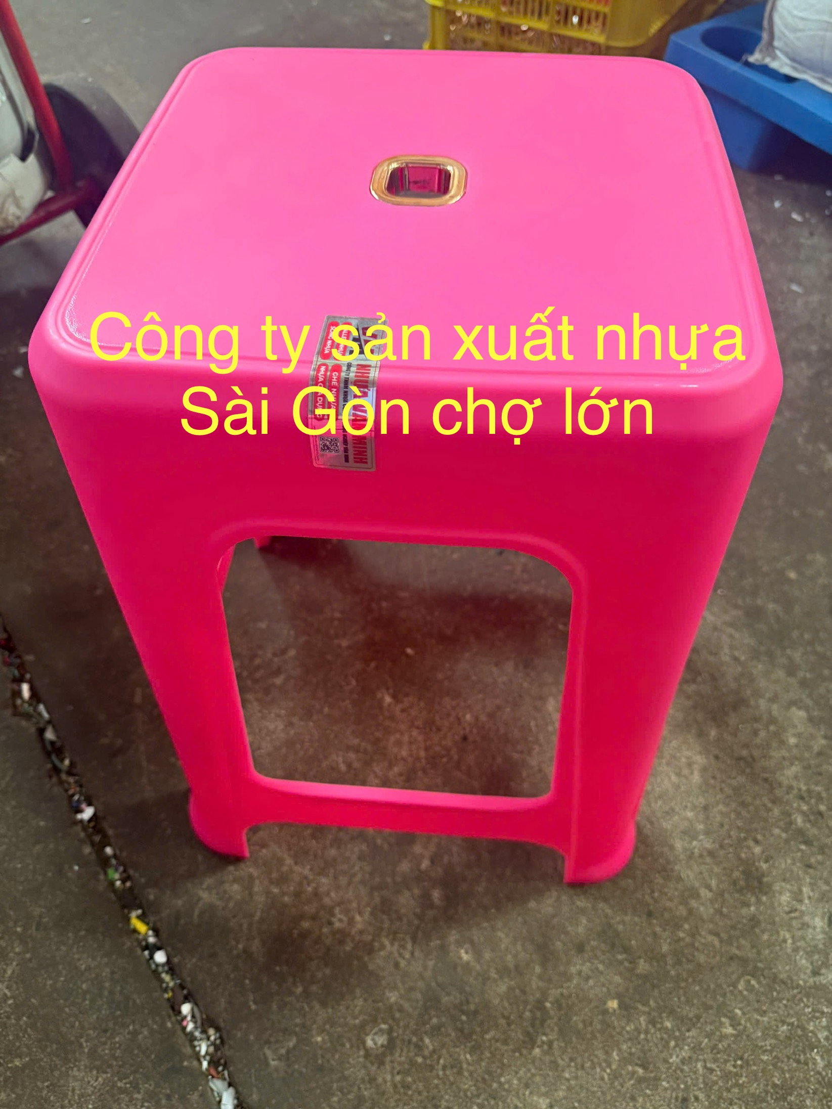 Ghế nhựa đẩu vuông cao 48 cm chính hãng Văn Minh
